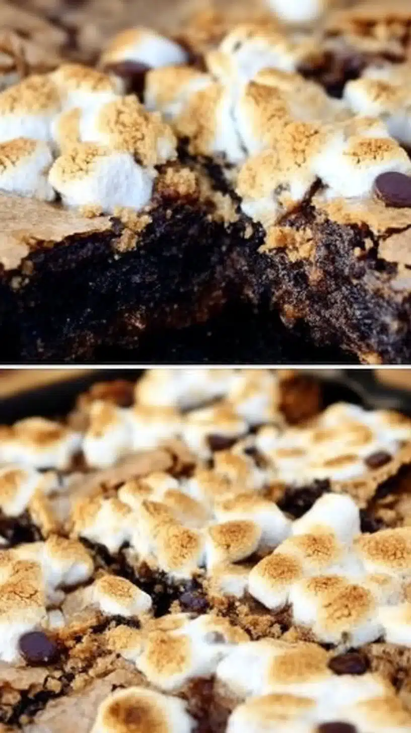S'mores Brownies 1 Decadent S'mores Brownies topped with marshmallows and graham cracker crumbs