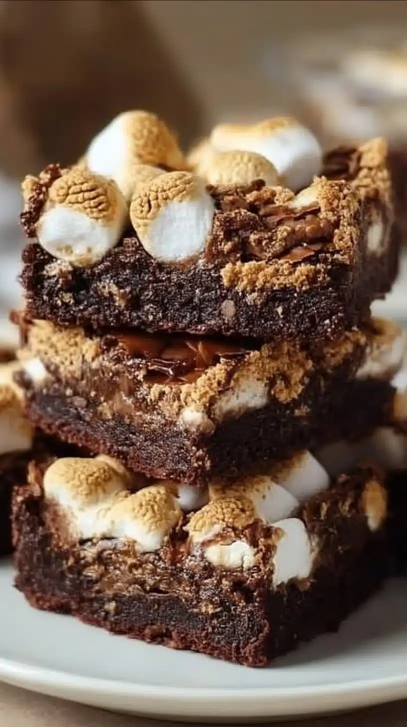 S’mores Brownies 1 Delicious S'mores Brownies topped with marshmallows and graham crackers