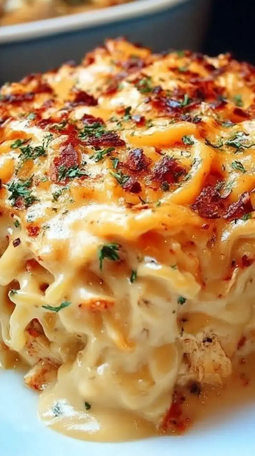 Spicy Southern Cheesy Chicken Spaghetti Casserole 1 Spicy Southern Cheesy Chicken Spaghetti Casserole served in a dish