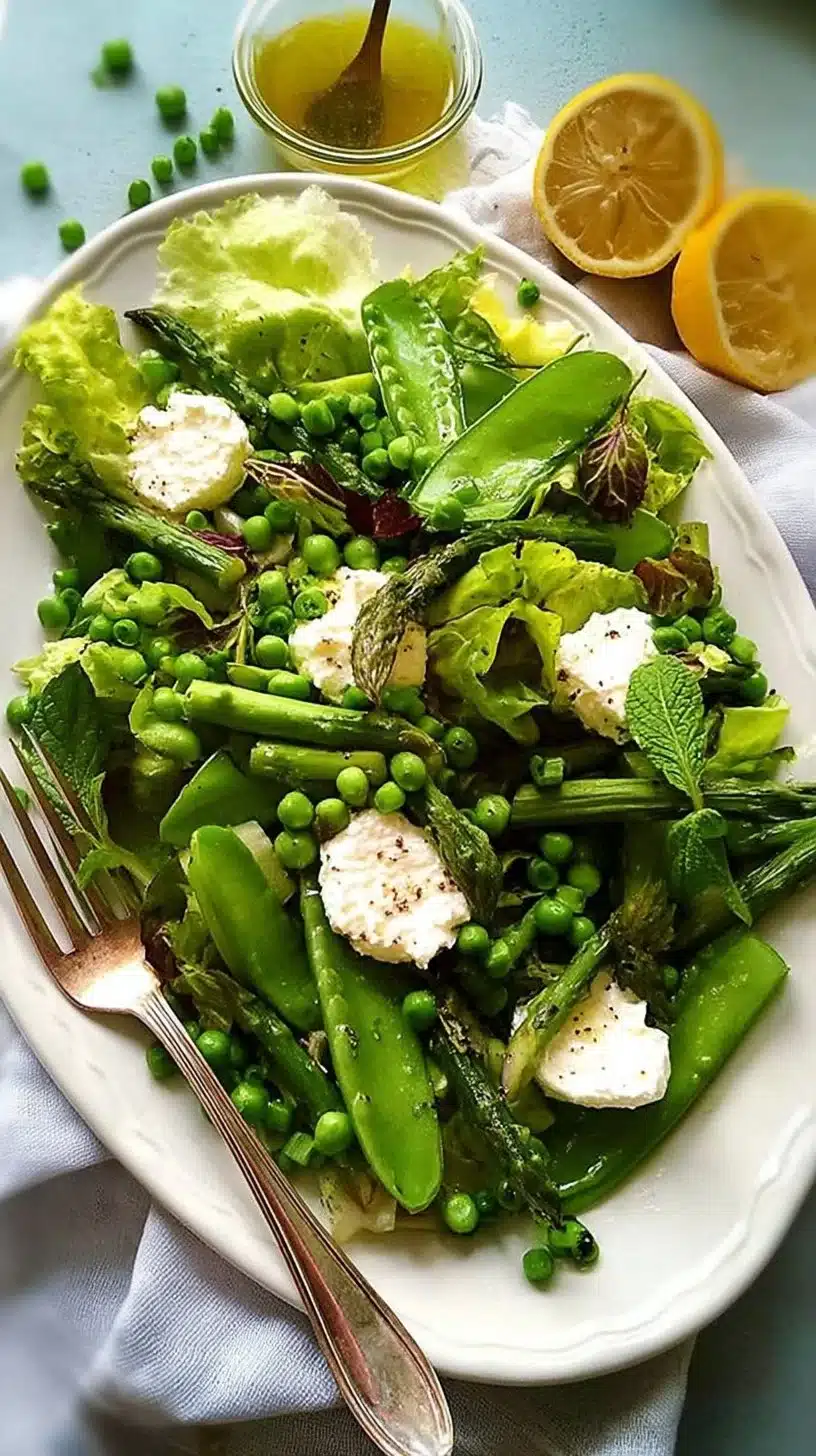 Spring Salad with Goat Cheese 1 Colorful Spring Salad with Goat Cheese and fresh vegetables