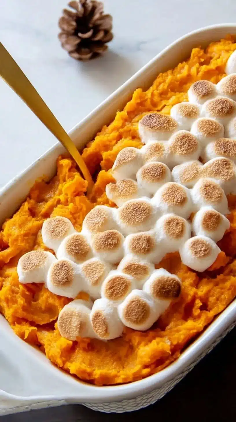 Sweet Potato Casserole with Canned Yams 1 Delicious sweet potato casserole topped with marshmallows and made with canned yams