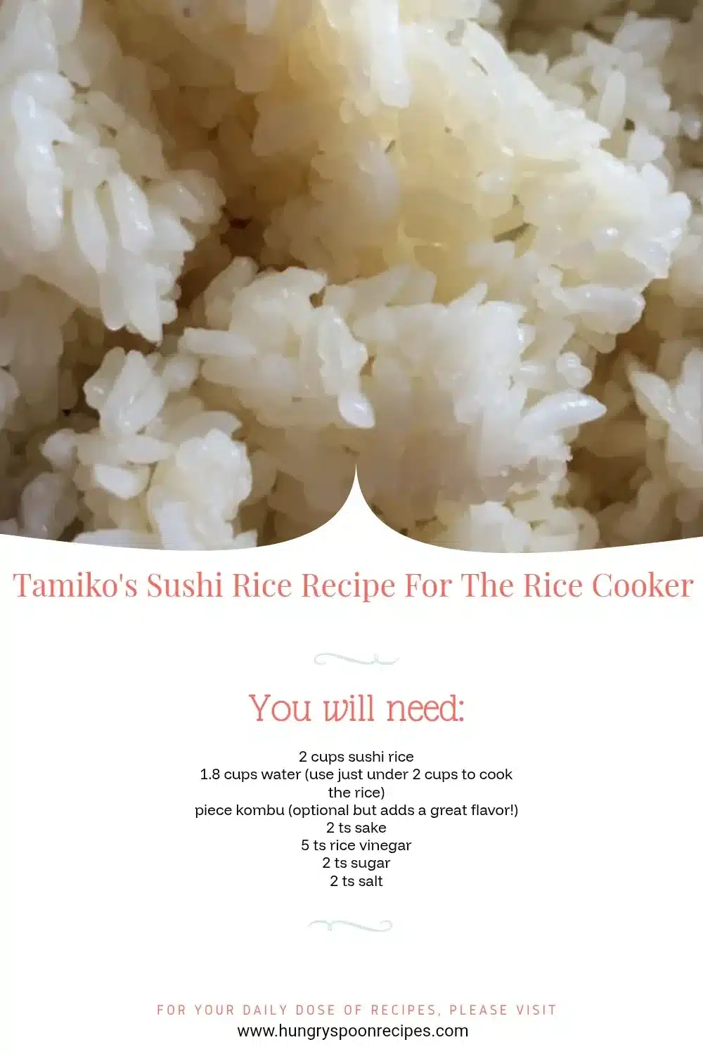 Tamiko's Sushi Rice Recipe For The Rice Cooker 1 Tamiko's sushi rice recipe prepared in a rice cooker for perfect sushi every time.