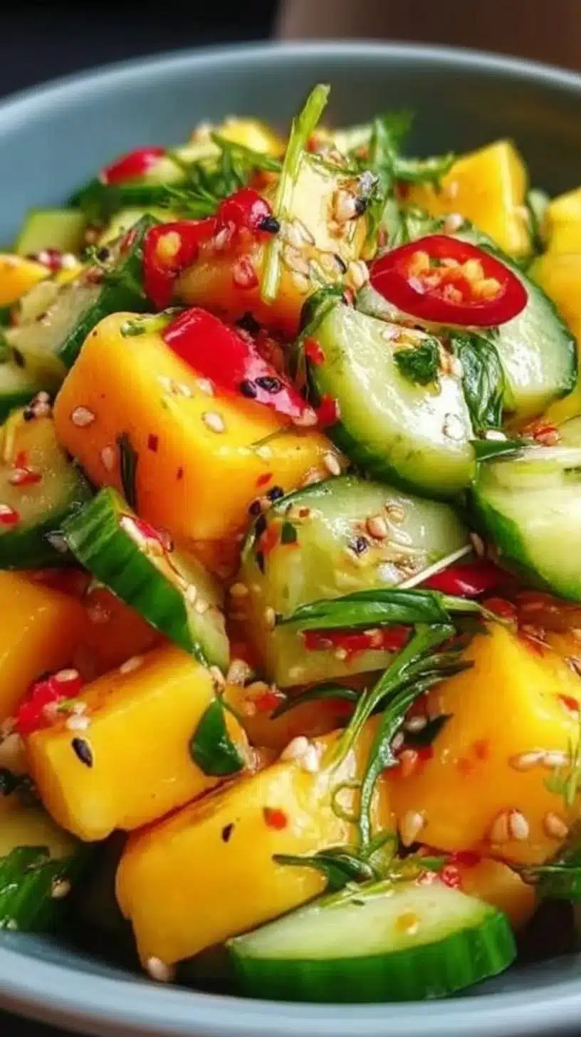 Thai Mango Cucumber Salad: Discover the Perfect Recipe! 1 Thai Mango Cucumber Salad with vibrant colors and fresh ingredients