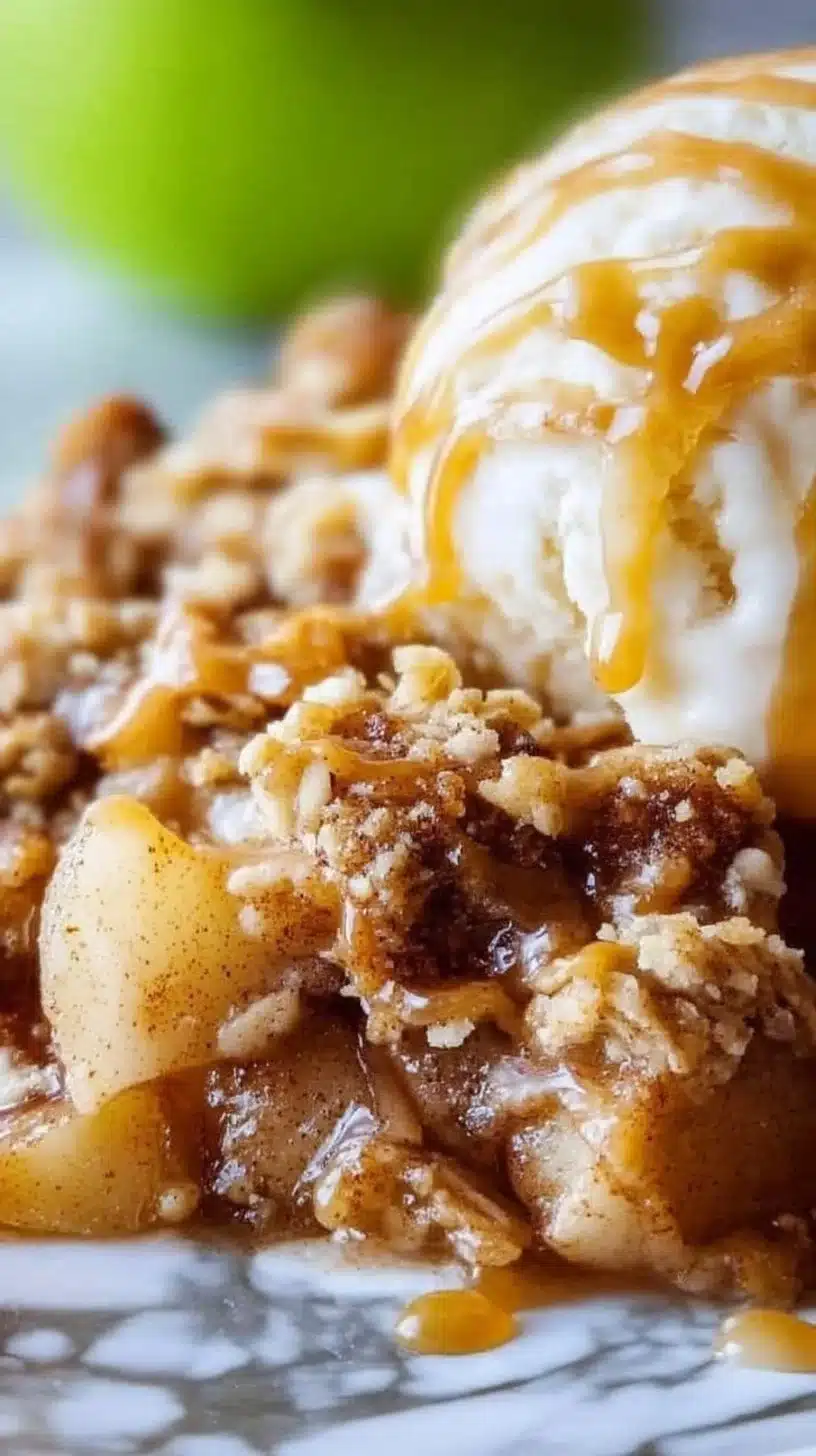 The Best Apple Crisp Recipe 1 Delicious homemade apple crisp topped with a golden brown crumble