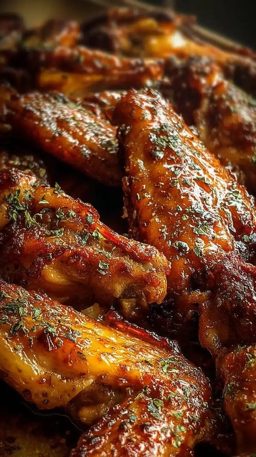 Turkey Wings Recipe 1 Deliciously cooked turkey wings recipe served on a plate with herbs.