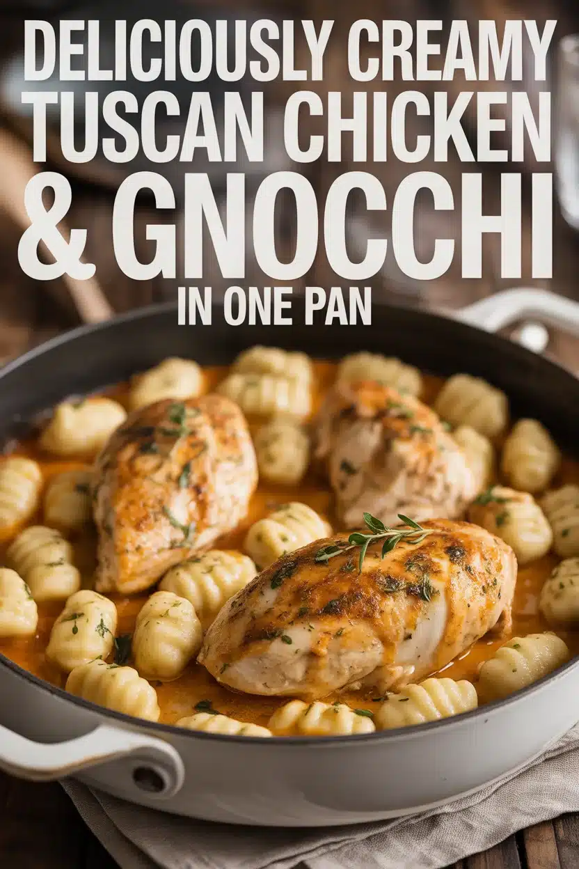 Deliciously Creamy Tuscan Chicken & Gnocchi in One Pan