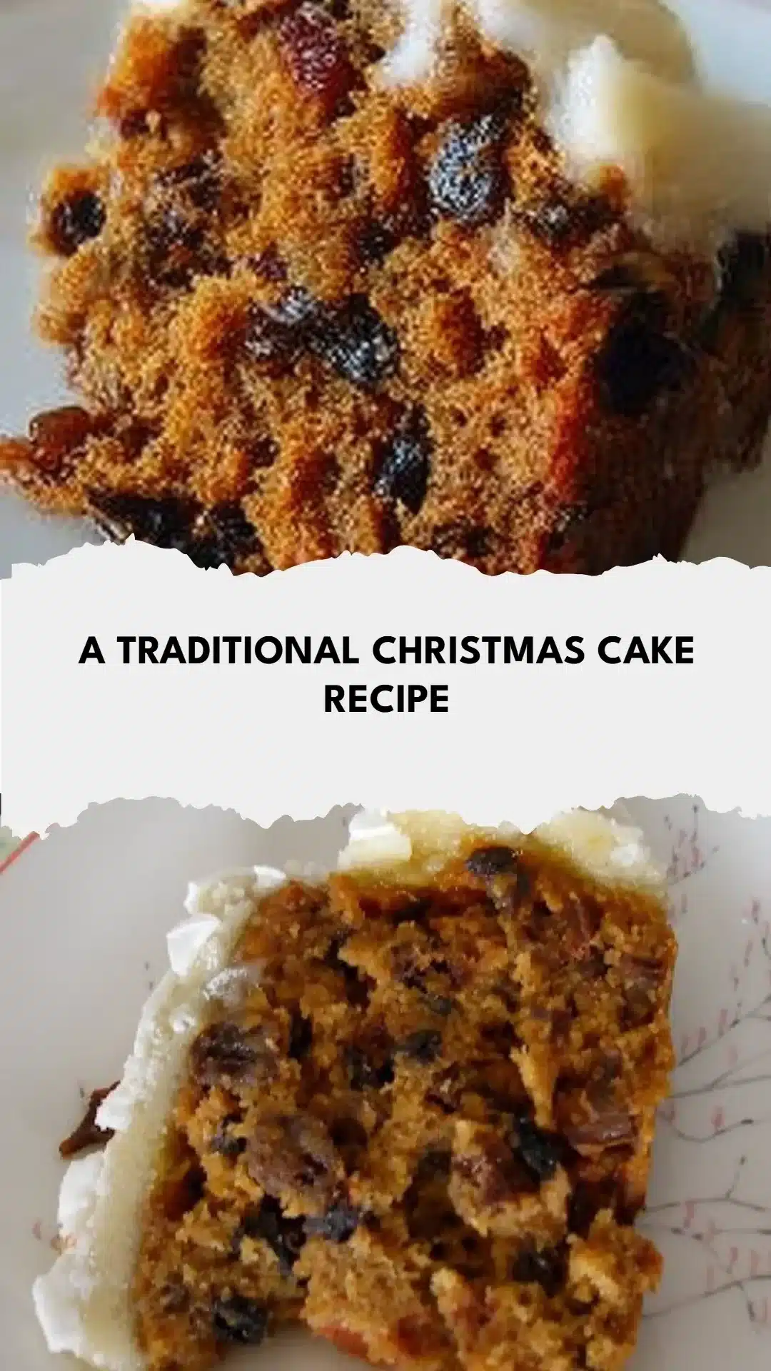 A Traditional Christmas Cake Recipe 1 Delicious traditional Christmas cake decorated with festive fruits and nuts.
