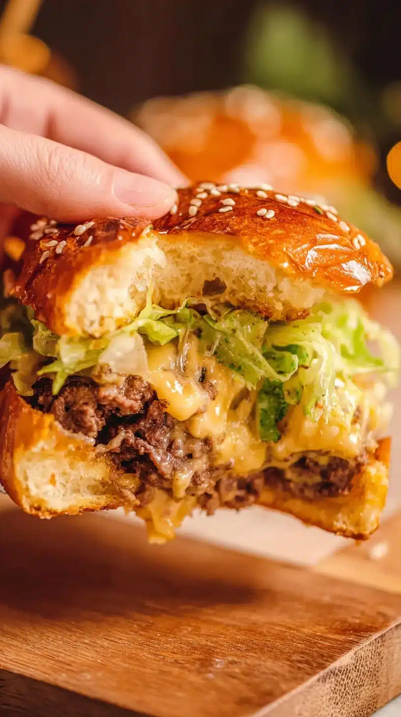 Big Mac Sliders 1 Big Mac Sliders on a platter, perfect for parties and gatherings