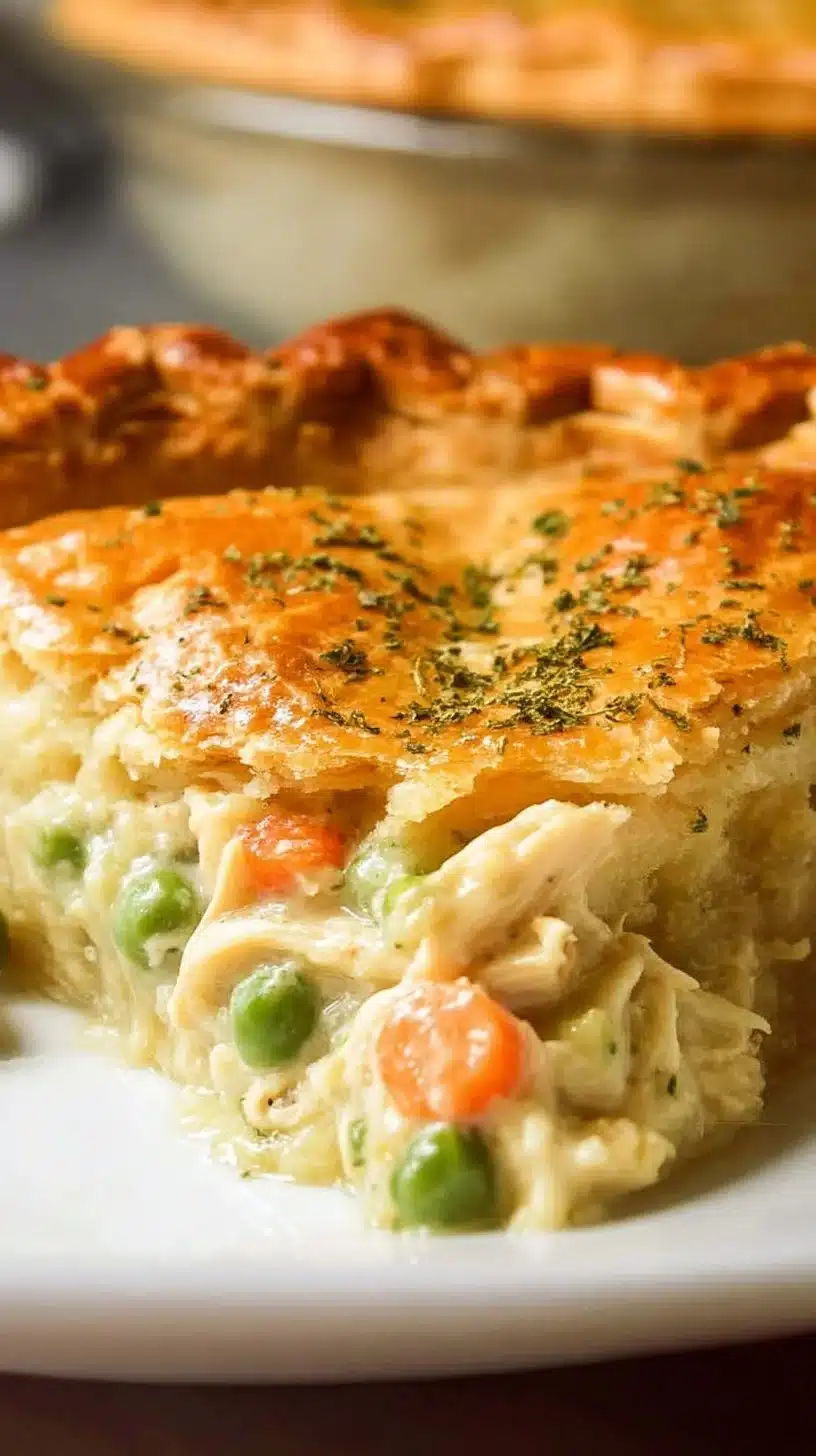 Chicken Pot Pie 1 Delicious homemade Chicken Pot Pie with flaky crust and creamy filling