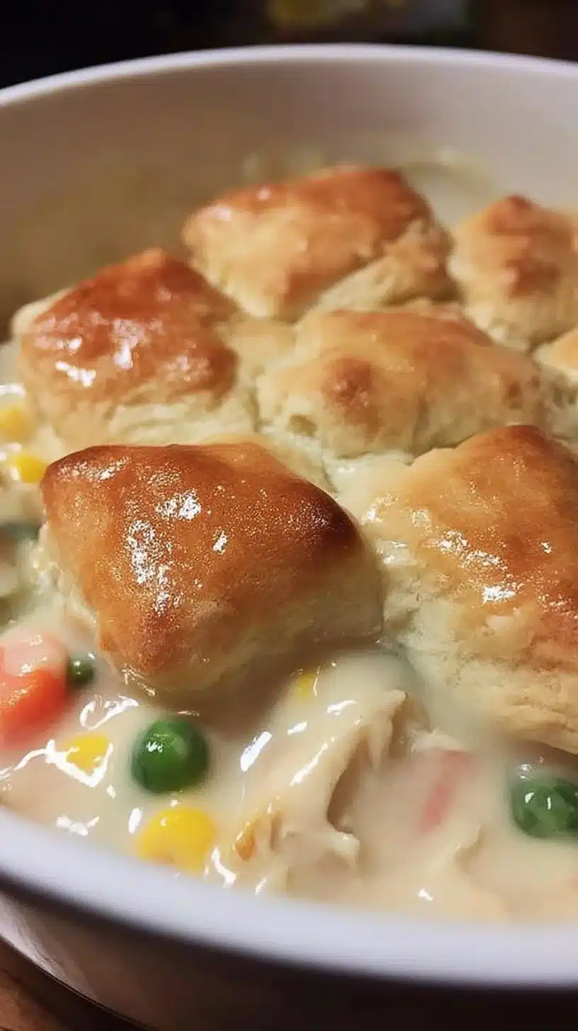 Chicken Pot Pie Bubble Bake 1 Delicious Chicken Pot Pie Bubble Bake with golden crust and savory filling!