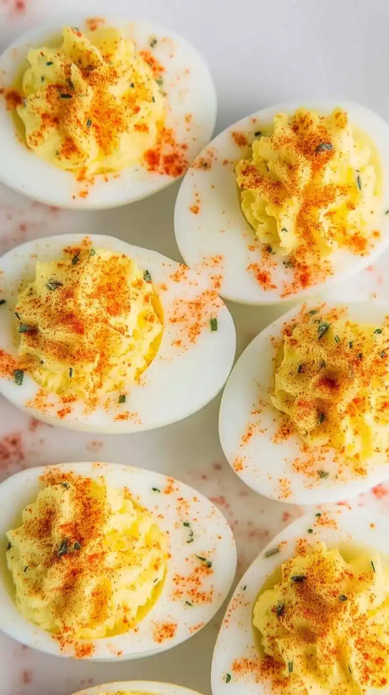 Classic deviled eggs served on a platter, perfect for appetizers