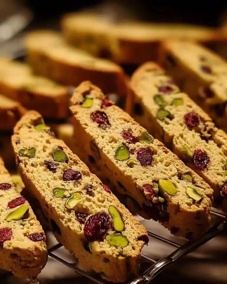 Easy Christmas Pistachio Cranberry Biscotti for festive holiday snacks