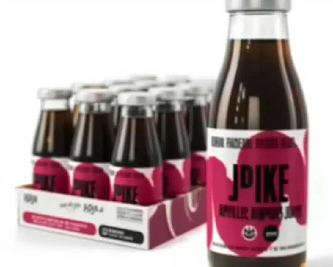 Glass of fresh apple juice made from ripe apples with no added sugar.