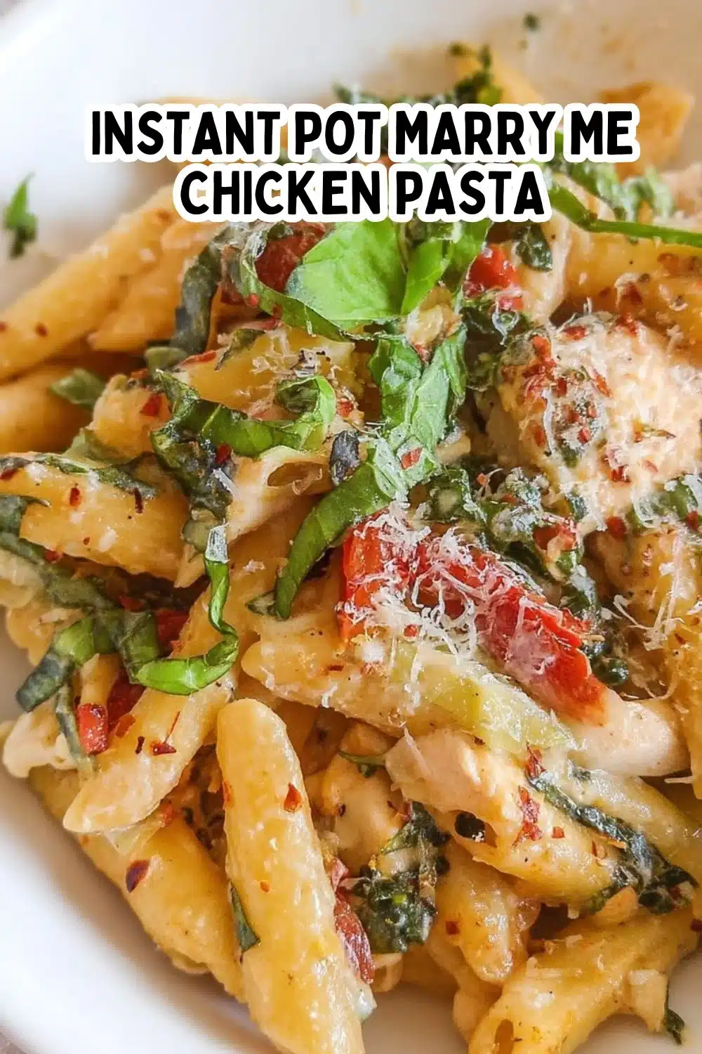 Instant Pot Marry Me Chicken Pasta 1 Creamy Instant Pot Marry Me Chicken Pasta dish served in a bowl