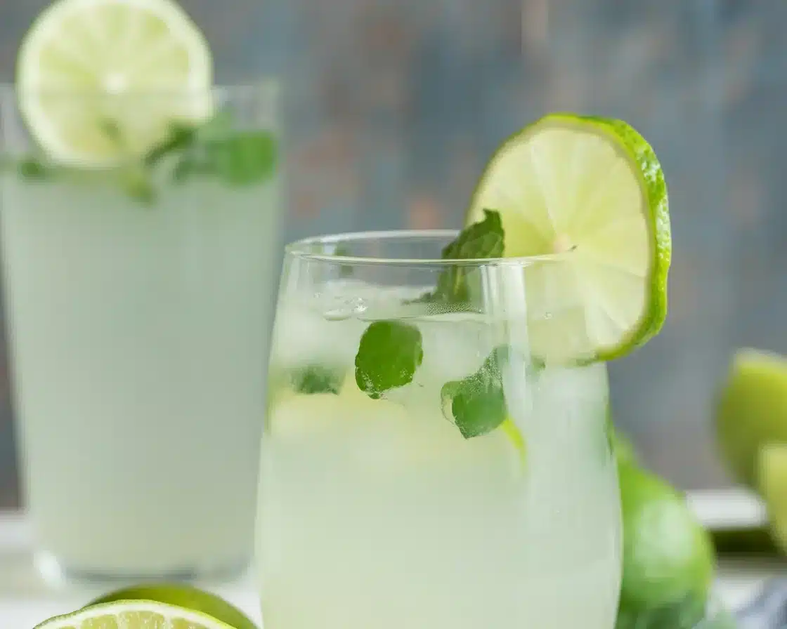 Virgin Mojito mocktail made with fresh mint, lime juice, and soda served in a glass.