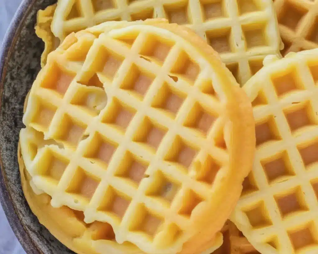 Delicious keto chaffle recipe made with just cheese and eggs, perfect low-carb breakfast.