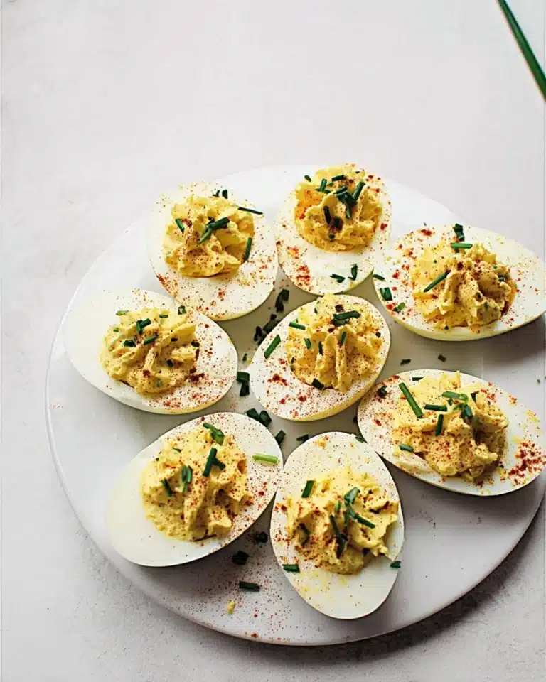 Delicious Southern deviled eggs showcased on a serving platter