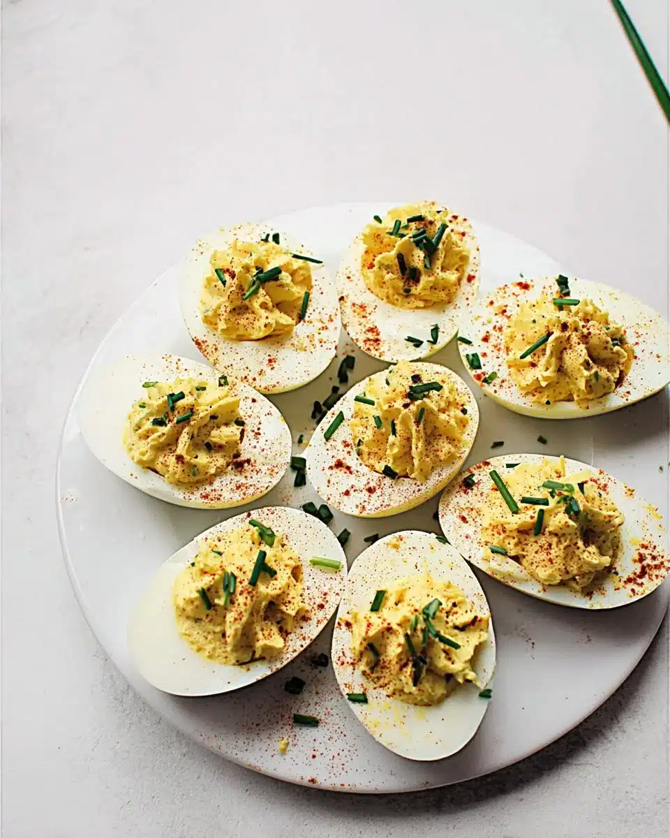 Delicious Southern deviled eggs showcased on a serving platter