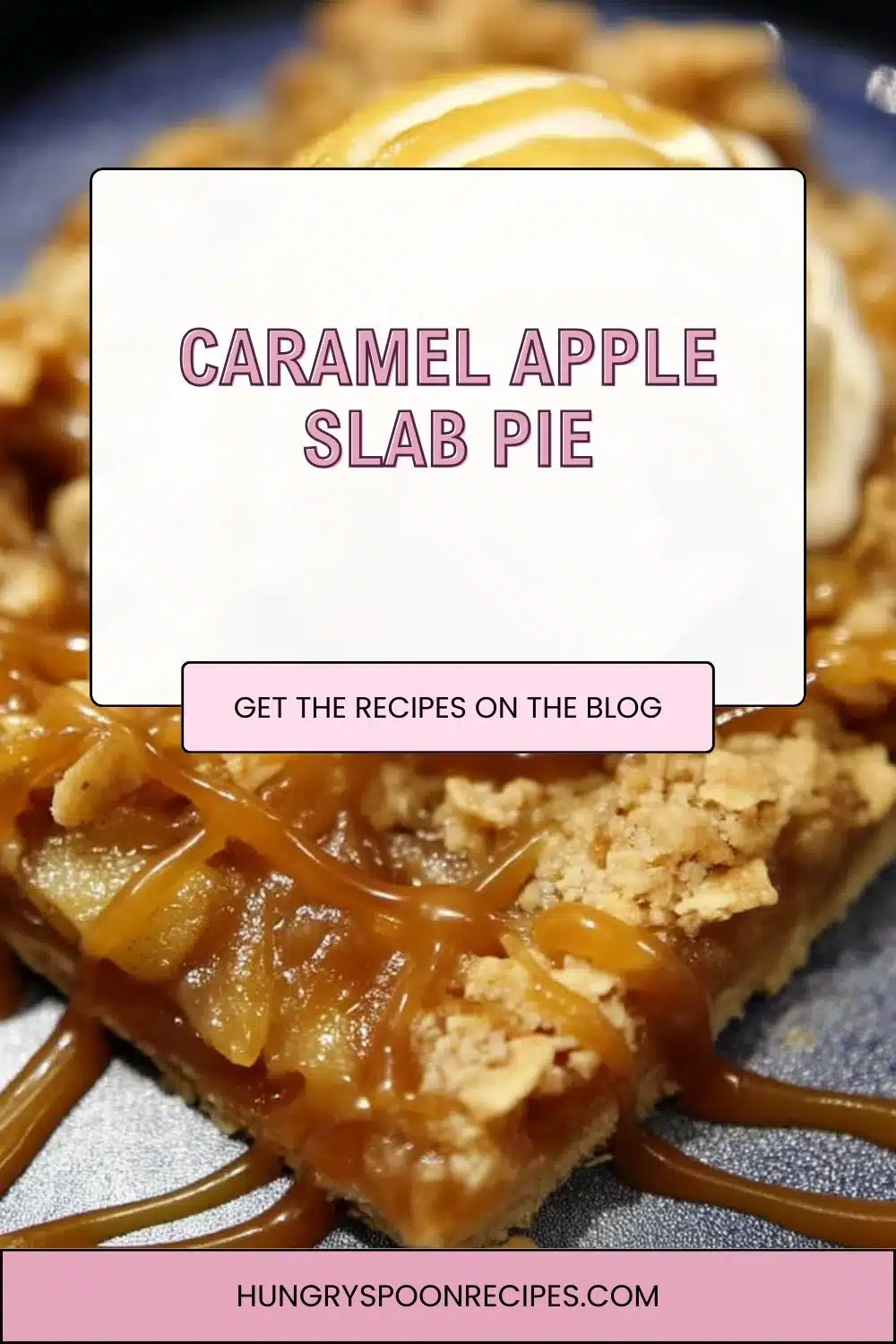 Caramel Apple Slab Pie 1 Delicious Caramel Apple Slab Pie served on a rustic wooden table