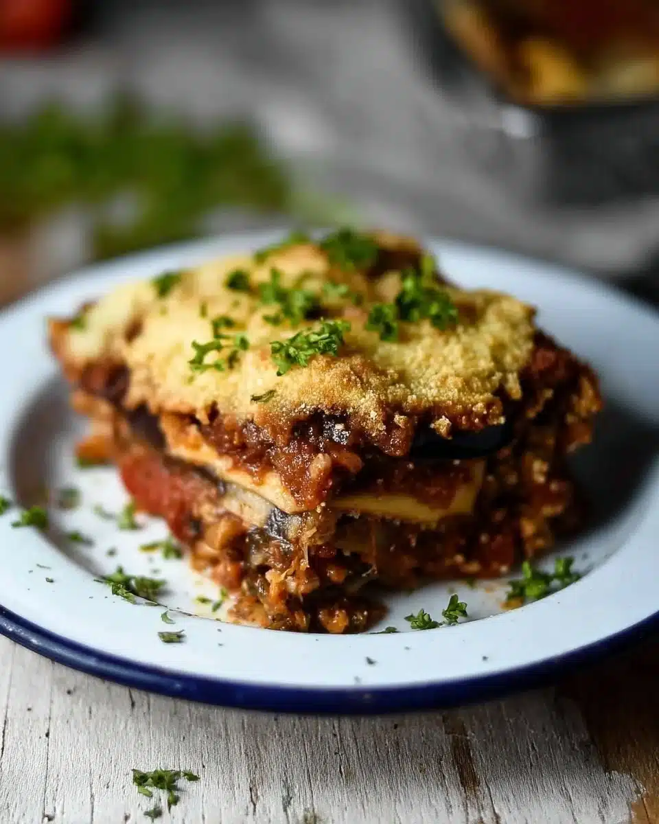 Gluten-free Vegan Eggplant Lasagna 1 Delicious gluten-free vegan eggplant lasagna served in a cozy setting