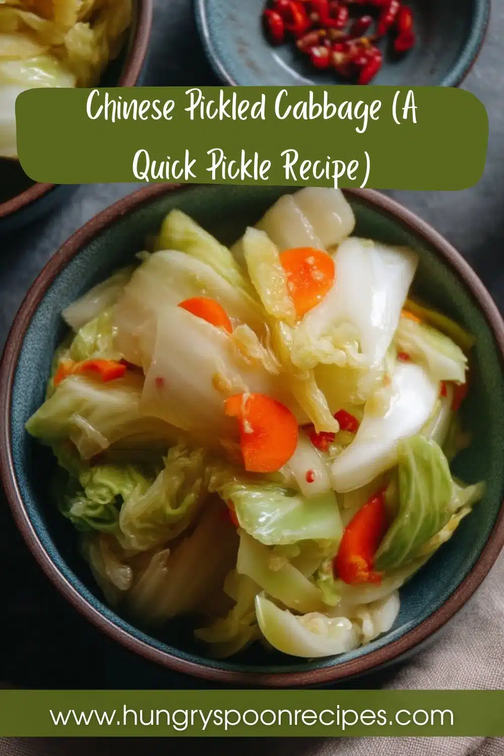 Southern Fried Cabbage 1 Delicious Southern Fried Cabbage served on a plate with seasonings