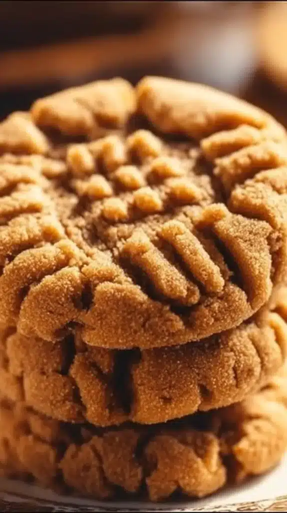 Delicious plate of flourless peanut butter cookies with a chocolate drizzle.