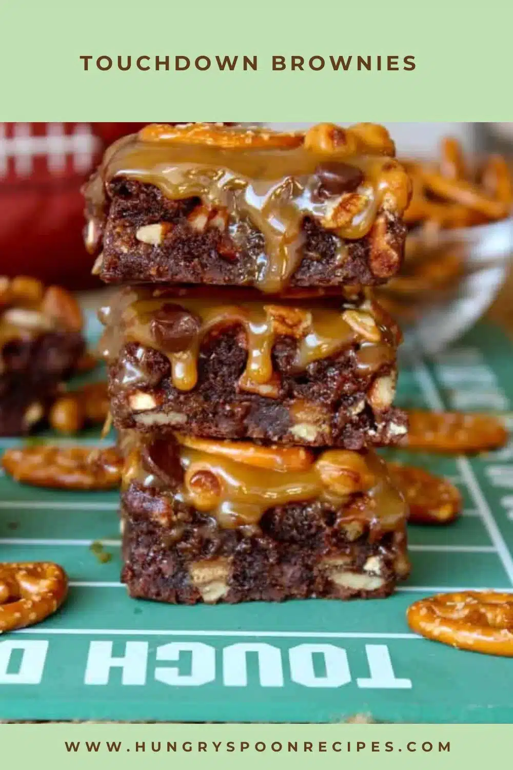 Touchdown Brownies 1 Delicious Touchdown Brownies served on a platter for game day celebrations