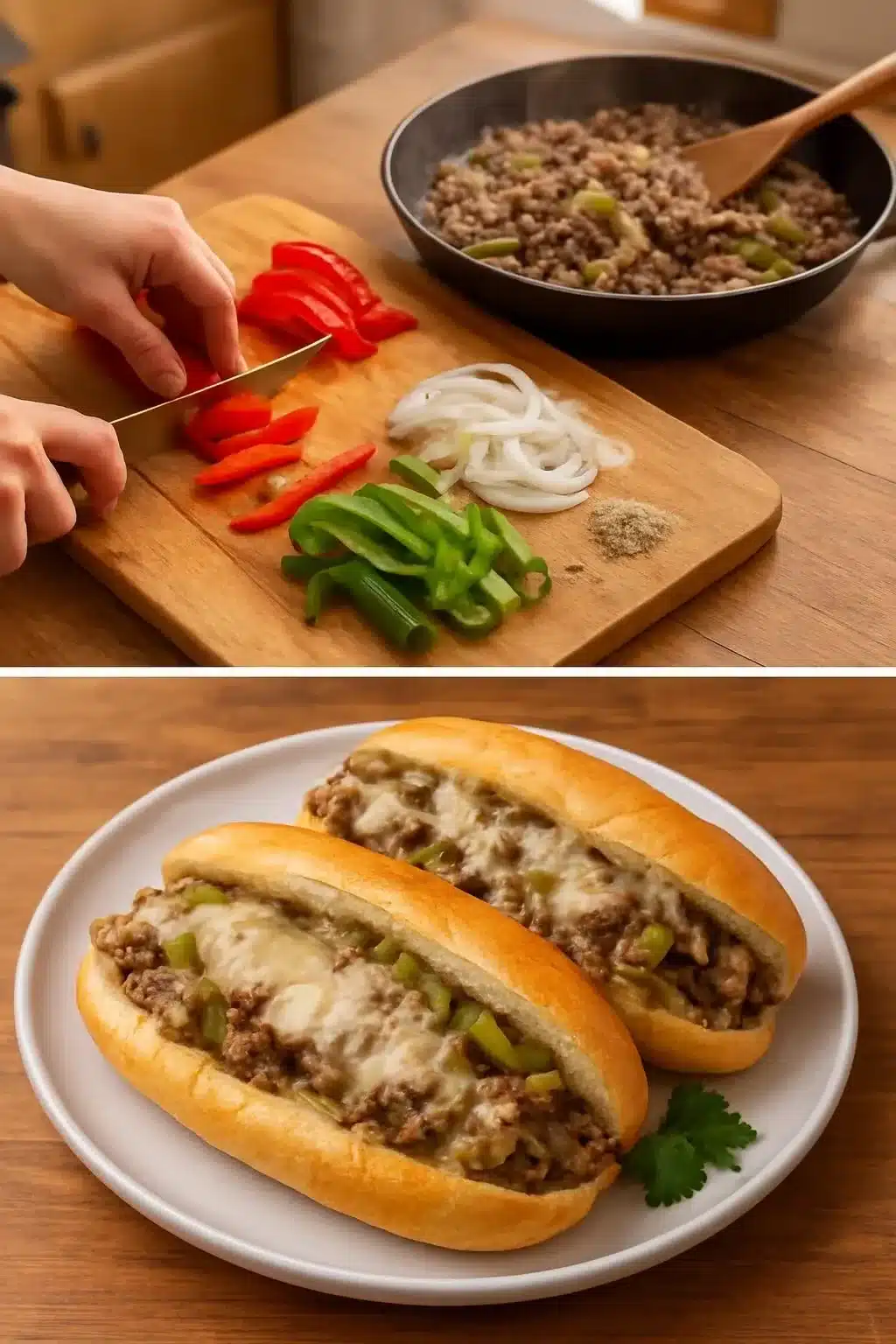 30-Minute Ground Beef Philly Cheesesteak