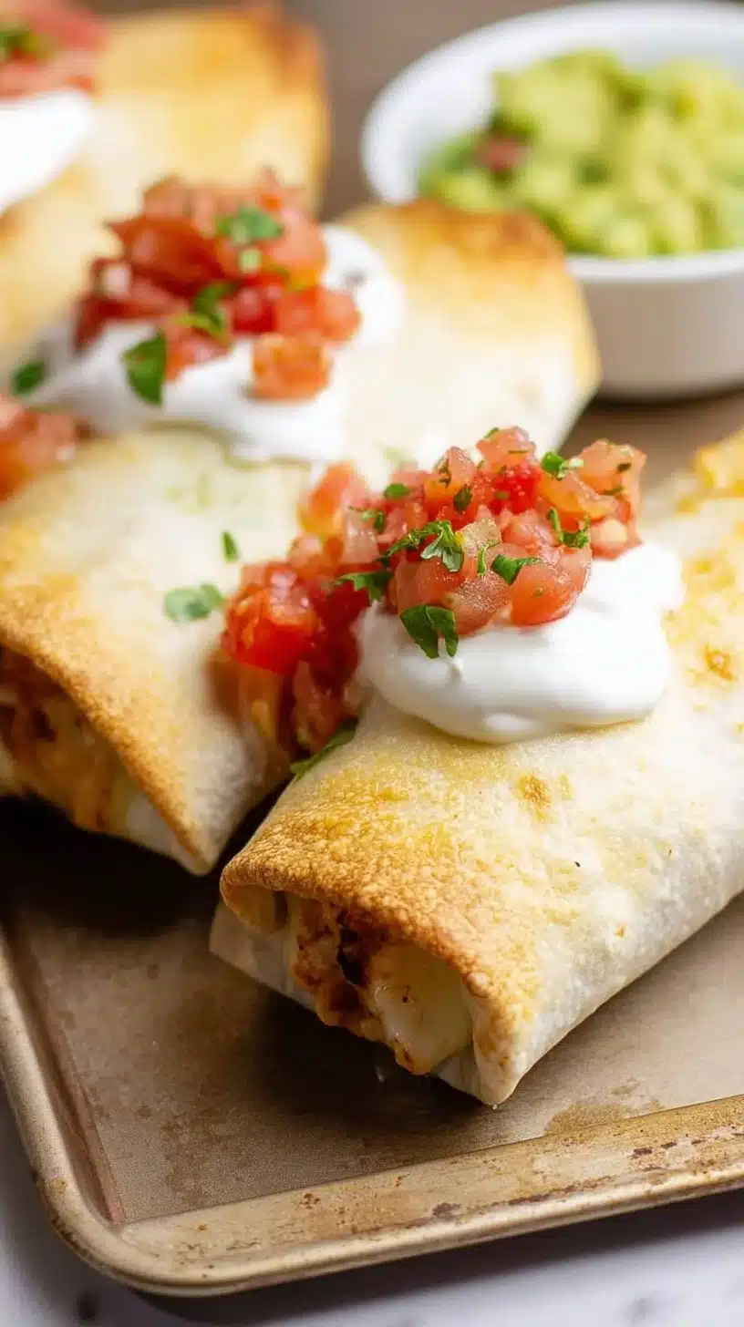 Easy Baked Chicken Chimichangas