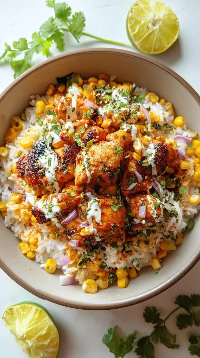 Street Corn Chicken Rice Bowl
