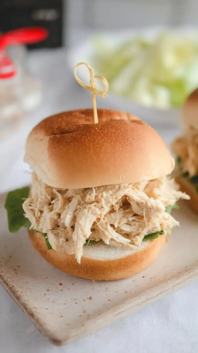 Instant Pot Chicken Caesar Sandwiches 1 Instant Pot Chicken Caesar Sandwiches ready for serving with fresh ingredients.