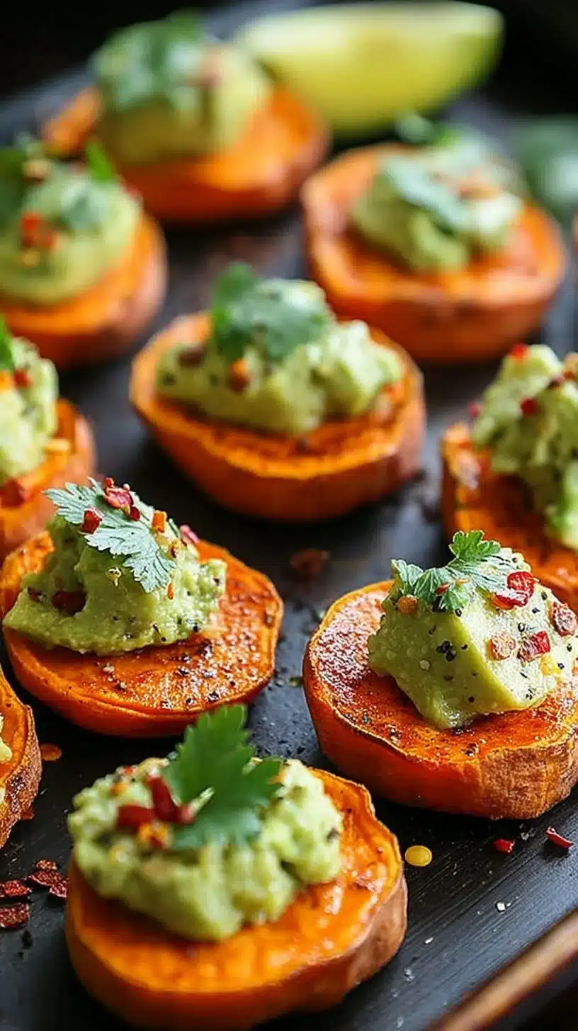 18 Delicious Valentine’s Day Finger Food Ideas 10 Sweet Potato Bites with Avocado