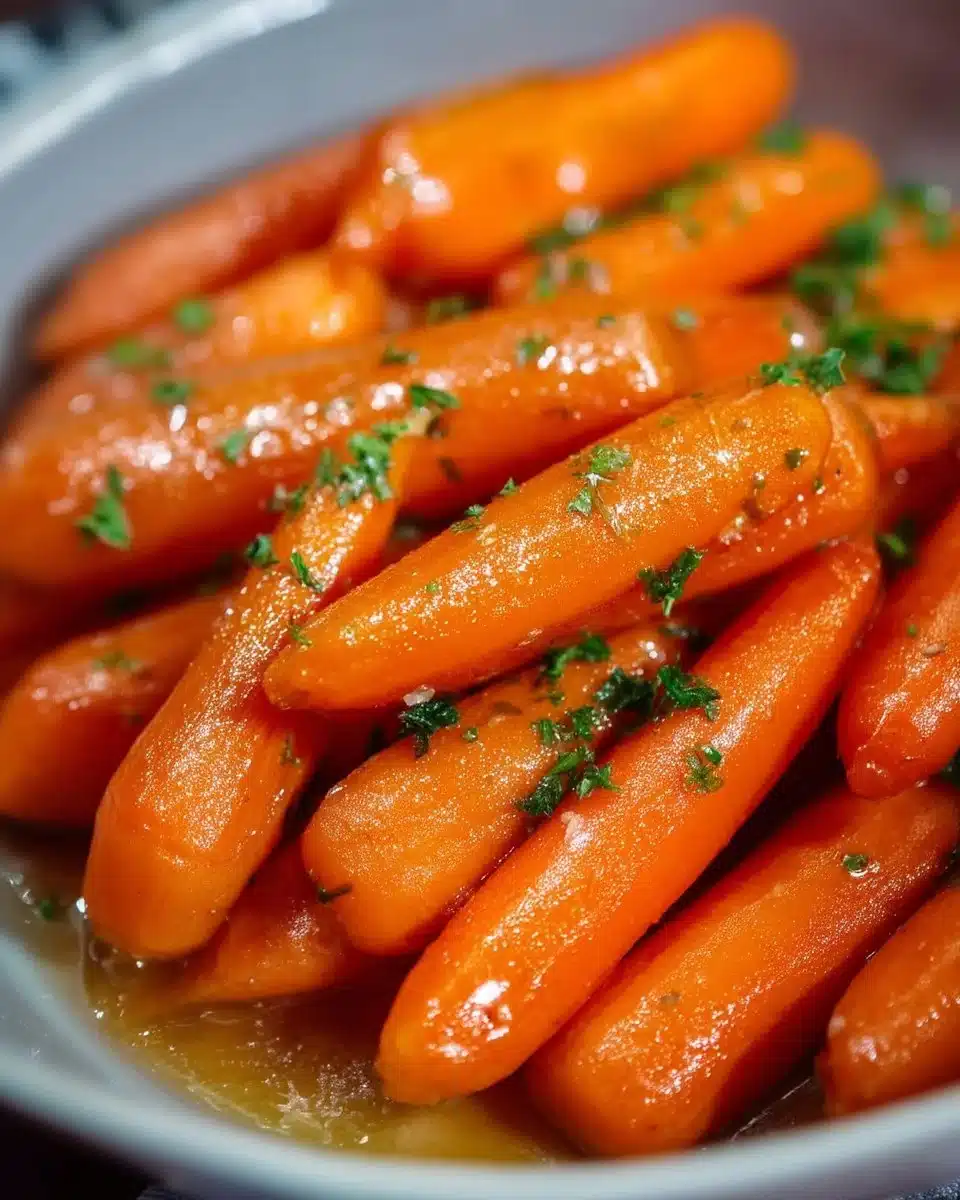 Crockpot Glazed Carrots 1 Delicious crockpot glazed carrots cooked to perfection in a slow cooker.
