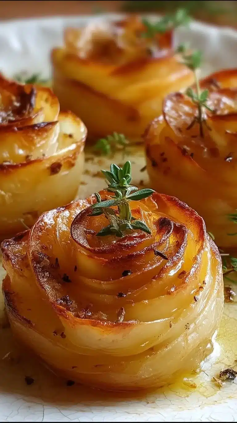 Easy Easter Baked Potato Roses with Olive Oil for crispy perfection