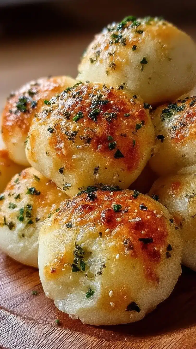Delicious garlic herb cheese bombs fresh out of the oven
