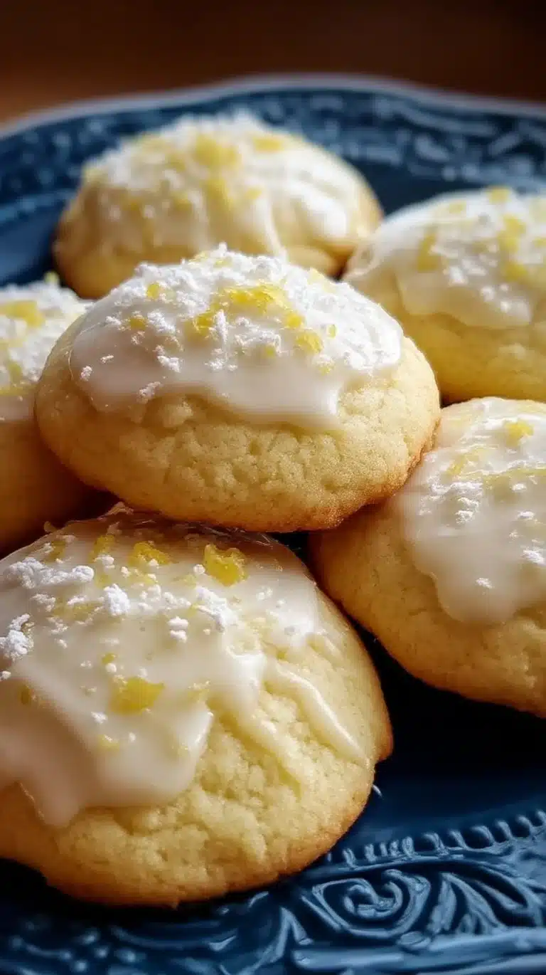 Delicious homemade Lemon Ricotta Cookies on a cooling rack